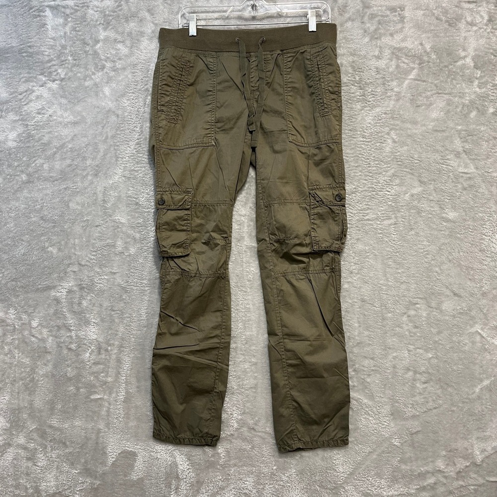 Gap Hadley Cargo Pants Womens 8 Olive Green Elastic Waist Drawstring Utility